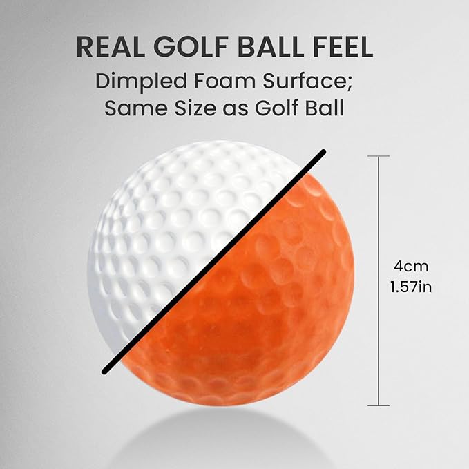 FINGER TEN Golf Practice Balls More Weight Real Ball Travel Value 12/24 Pack, 1/3 Distance of Regulation Golf Ball for Backyard Garden School, Ture Flight Feel Indoor Outdoor Use
