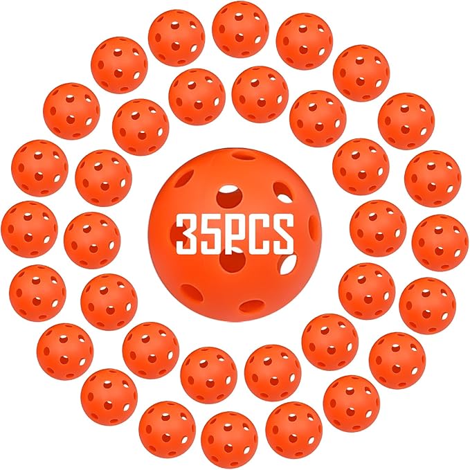 35 Pack Practice Golf Balls Limited Flight Plastic Golf Balls 42mm Practice Golf Balls for Backyard Golf Training Balls for Swing Practice, Airflow Hollow (Multiple Colors)