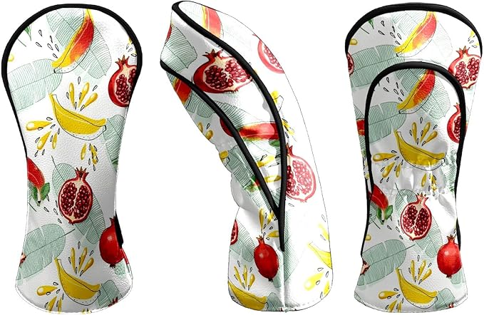 Premium Leather Golf Club Headcovers,Mango Pattern Fits Driver Hybrid Fairway 3/5 Wood,with Scratch-Resistant Lining, Gift for Men and Women