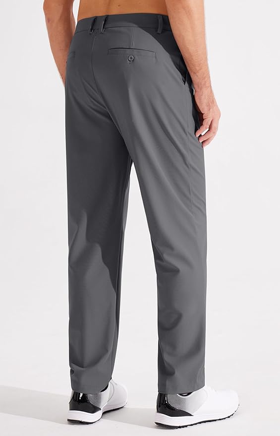 Libin Men's Golf Pants Classic Fit Flat Front Work Dress Pants 29" 31" 33" Stretch Casual Pants Lightweight with Pockets