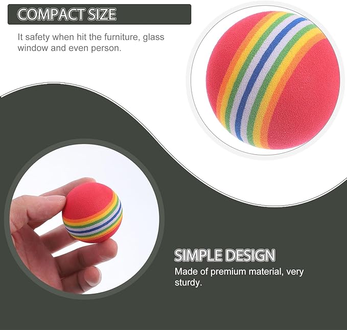 20Pcs Rainbow EVA Golf Training Balls Soft Practice Balls for Indoor Outdoor Golf Swing Training