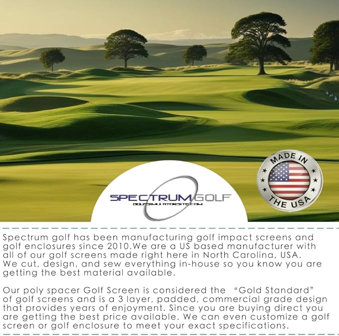 SPECTRUM GOLF SIMULATORS- Golf Impact Screen Poly Spacer for Golf Simulator-RAW Material-US Made-Fits Most Golf Cages