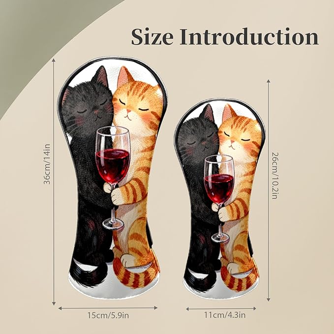 Golf Head Covers Leather Driver Headcover, Premium Golf Club Covers with Anti-Scratch Lining 1/3/5 Wood Head Covers for Golf Clubs for Women Men