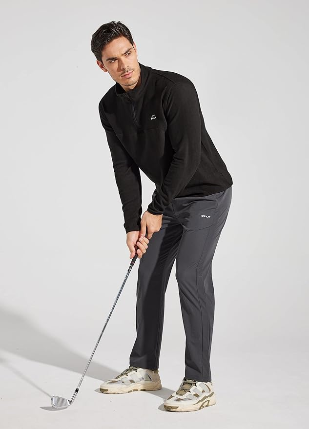 Willit Men's Fleece Pullover Winter Shirts Long Sleeve Quarter Zip Cold Weather Golf Hiking Casual Warm Shirts