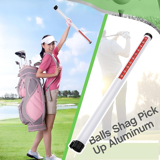 Deekin 2 Pieces Golf Ball Picker Plastic Clear Golf Ball Retriever Collector Golf Ball Pickup Tool Shag Tube