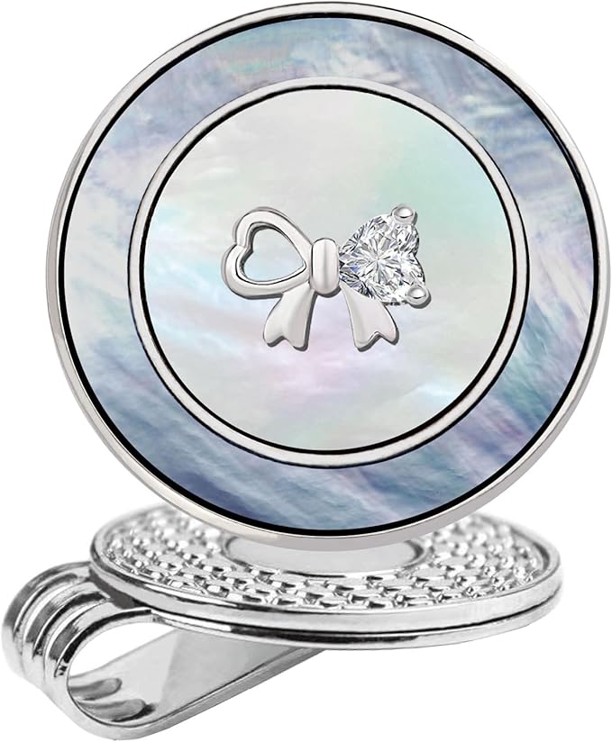 Golf Ball Marker Hat Clip with Pearl Ball Marker, Golf Gifts, Golf Accessories, Golf Ball Markers for Women