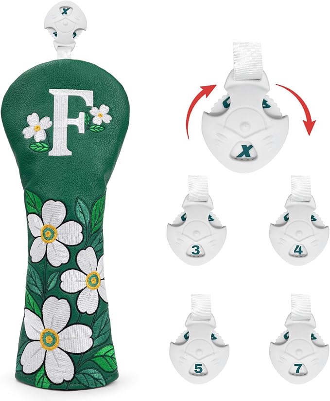 Golf Club Covers Driver Headcovers Fairway 3 Wood Headcover Hybrid Cover Faux Leather Rescue Headcovers Golf Head Covers for Most Brand