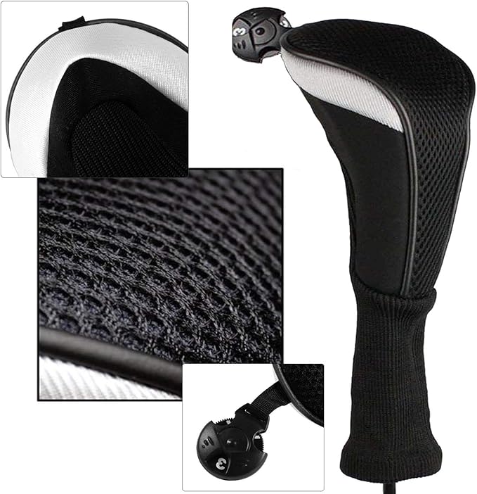 Golf Club Head Covers for Woods and Driver Hybrids Fairway Value Pack Protective Clubs Headcovers with Interchangeable No.Tags 1 3 5