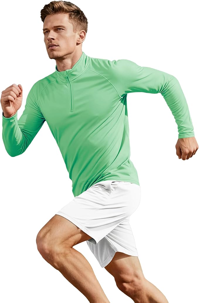 Boladeci Men's UPF 50+ Sun Shirts 1/4 Zip Long Sleeve SPF UV Protection Lightweight Quick Dry Quarter Zip Golf Shirts