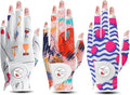 Golf Gloves Women with Ball Marker 2 Pack, Right Handed Golfer Left Hand, Ladies Breathable Soft All Weather Grip Glove Fit Size Small Medium Large XL