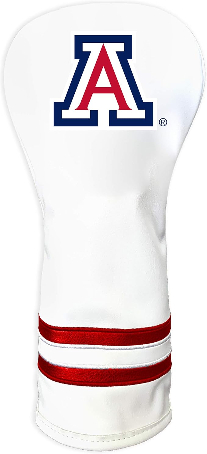 Team Golf NCAA White Vintage Fairway Golf Club Headcover, Form Fitting Design, Retro Design