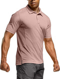 CQR Men's Polo Shirts, Tactical Short Sleeve Golf Performance Shirts, Lightweight Dry Fit UPF 50+ Pique