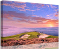 Pebble Beach Golf Course Hole 7 Wall Art Prints - Monterey California USA Golf Course Canvas Wall Art for Living Room Bedroom Bathroom Home Decorations Gifts Framed Ready to Hang(12''H x 16''W)