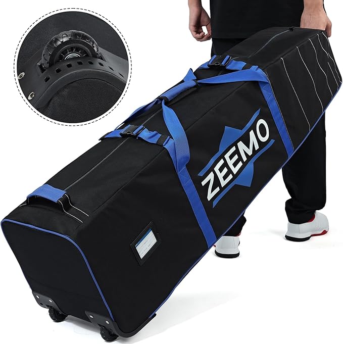 ZEEMO Golf Travel Bag, Mid-open Protective & Wheeled Airline-Approved Case for Clubs, Stand&CartBag, Waterproof Soft-Sided Cover Made of Heavy Duty Oxford, Black