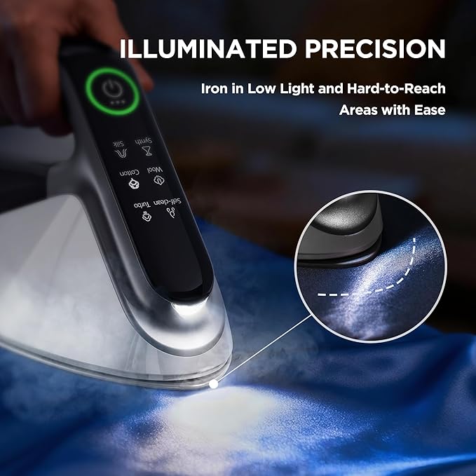 Newbealer Steam Generator Iron, 1500W Turbo Steamer for Clothes, 2 Bar Pressure Clothes Iron, 4 Steam & 4 Dry Heat Modes, Fast Heat-Up, 350ml Detachable Tank, Auto-Off, Self-Cleaning (Silver)