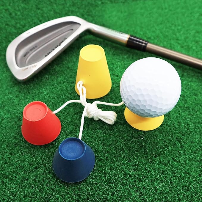 FINGER TEN Rubber Winter Golf Tees with 4 Different Heights 39mm 22mm 16mm 11mm for Frosty Days Durable Golfing Tee 4 in 1 Sizes for Hard Ground Home Driving Range Mat Training Practice