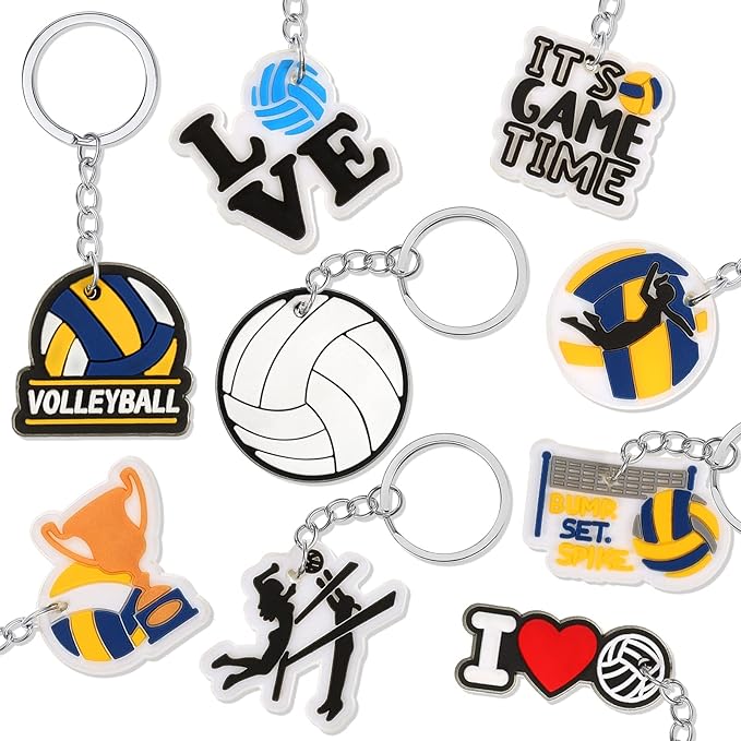 Batiyeer 36 Pack Volleyball Keychains Bulk Party Favors Sports Ball Key Chains Funny Keyring Gifts for Women Men Birthday Supplies