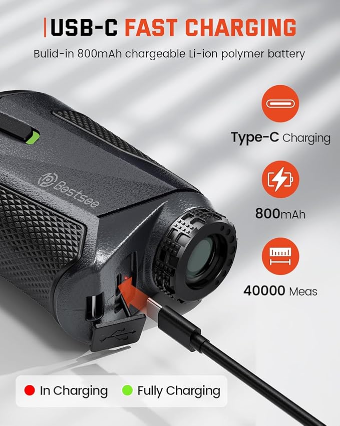 Golf Rangefinder with Slope -1500 Yards Laser Range Finder Golf for Hunter, High-Precision Flag Pole Locking Vibration, 7X Magnification, USB-C Rechargeable Rangefinders Magnet Strip