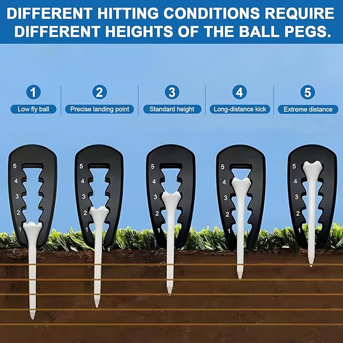 4 Pcs Golf Tee Height Setter, Adjustable Ball Seat Height, Training Aid for Consistent Swings, Distance & Accuracy, Easy-to-Use Training Tool for Beginners and Enthusiasts