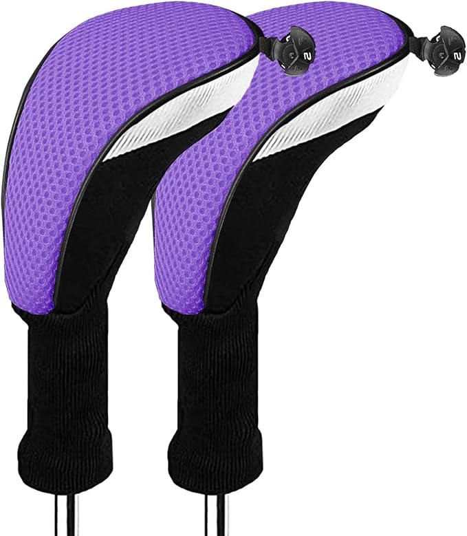 Golf Club Head Covers for Woods and Driver Hybrids Fairway Value Pack Protective Clubs Headcovers with Interchangeable No.Tags 1 3 5