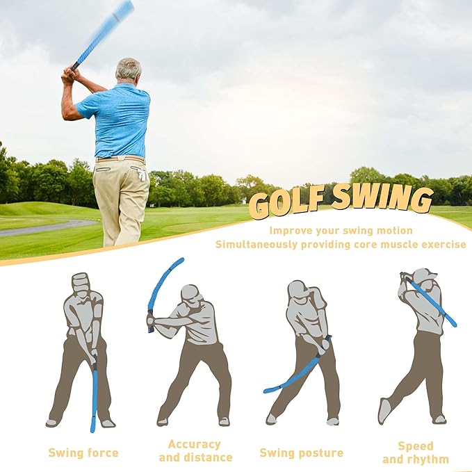 THE GOLFER STORE Golf Swing Training Aid,Golf Rope Swing Trainer, Golf Multi-Purpose Training Rope Suitable for Physical Training, Warm-Up Exercises, Strength and Rhythm Control