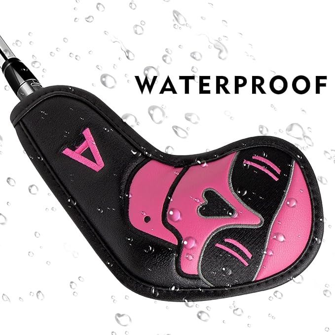 Large Skeleton Golf Club Covers, Iron Covers 10pcs/ Set, Leather Golf Iron Club Head Cover Headcover Set for Men fits Mizuno, Ping, Taylormade All Brand