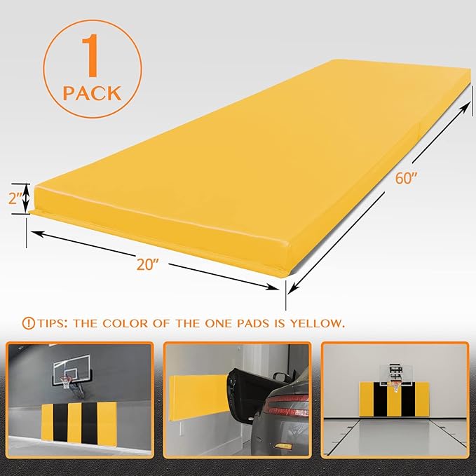 PROGOAL Gym Wall Paddings Basketball Court Wall Protection Pad - 2”Thick Foam Wall Mat Durable Protector for Wall-Mounted Basketball Hoops Garage Taekwondo（60" Lx20 W）