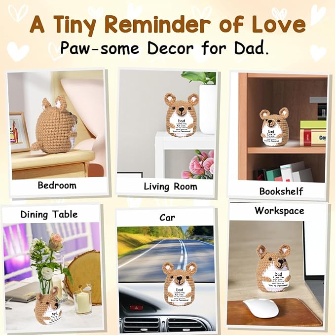 AICase Funny Dog Gifts for Dad from Daughter Son, Fathers Day Birthday I Love You Handmade Crochet Christmas Easter Cute Gag Small things Stuff Presents Dog Dad Gifts for Men Corgi Lovers Papa