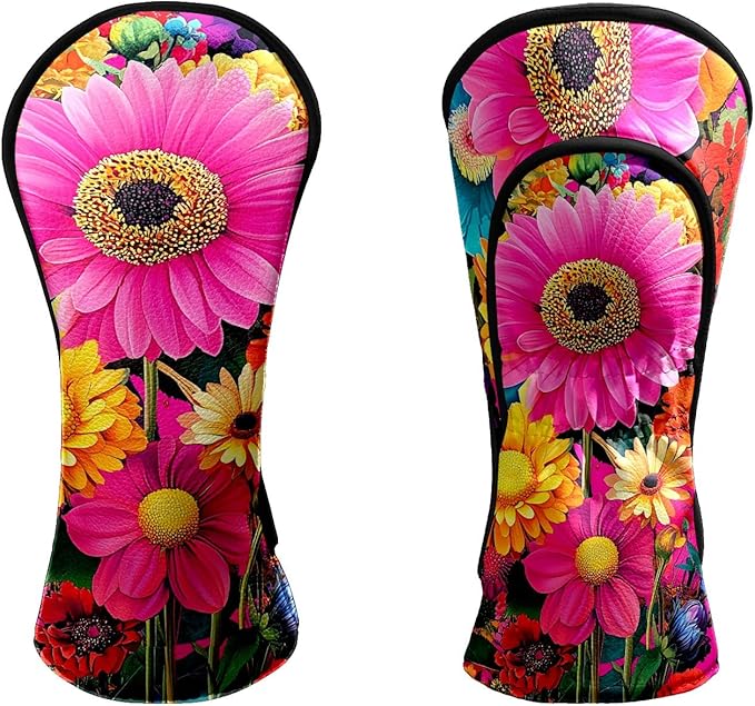 Golf Head Covers Leather Driver Headcover, Premium Golf Club Covers with Anti-Scratch Lining 1/3/5 Wood Head Covers for Golf Clubs for Women Men