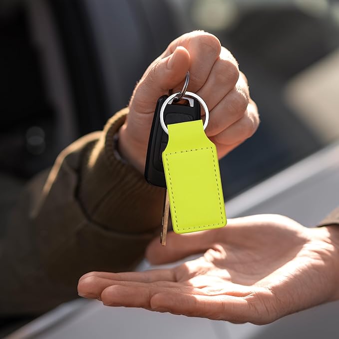 LaserGram Rectangle Keychain, Coat of Arms Germany, Personalized Engraving Included (Neon Green)