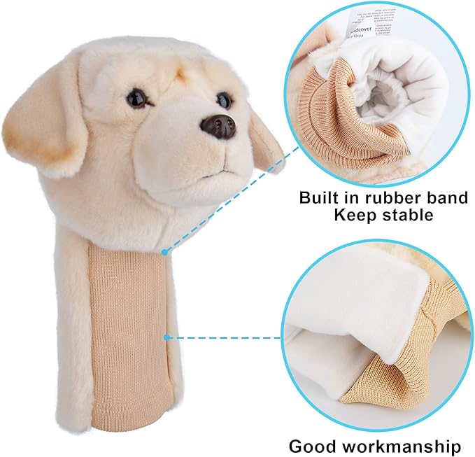 Labrador Retriever Golf Driver Head Cover, Funny Golf Head Covers, Cute Animal Golf Club Head Covers Golf Gifts for Men Women Plush