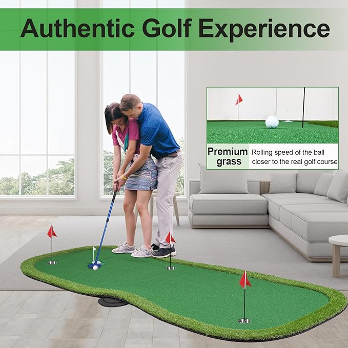 Golf Putting Green, Professional Large Practice Putting Mat for Outdoor & Indoor Putt Trainning