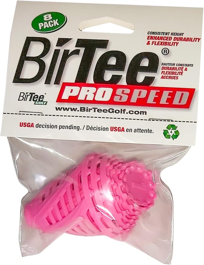 BirTee Golf Tees - PRO Speed Version with Enhanced Durability - 8 Pack. Indoor Golf Tees/Golf Simulator Tees/Winter Plastic Golf Tees