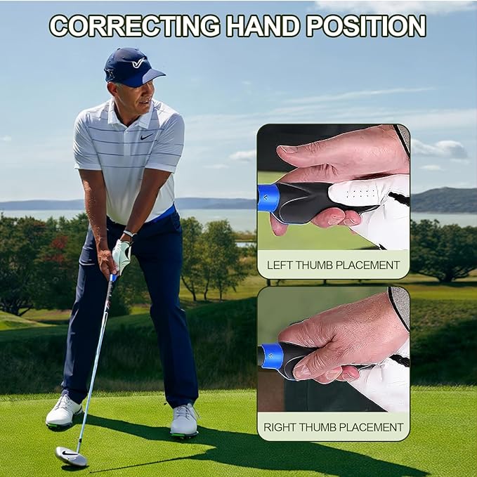 Pro Golf Grip Trainer & Swing Aid - Right-Handed Golf Club Training Equipment for Shot Accuracy, Consistency & Swing Trajectory, Fits All Golfers from Beginners to Advanced, Usable at Home & Practice Range