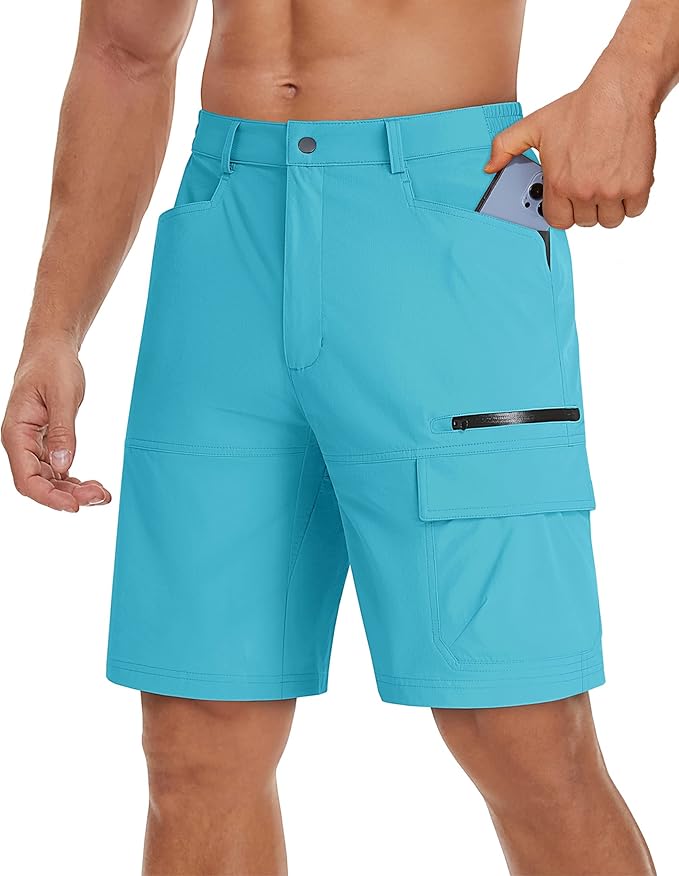 TACVASEN Men's Summer Outdoor Shorts Quick Dry Cargo Casual Work Hiking Shorts (NO Belt)