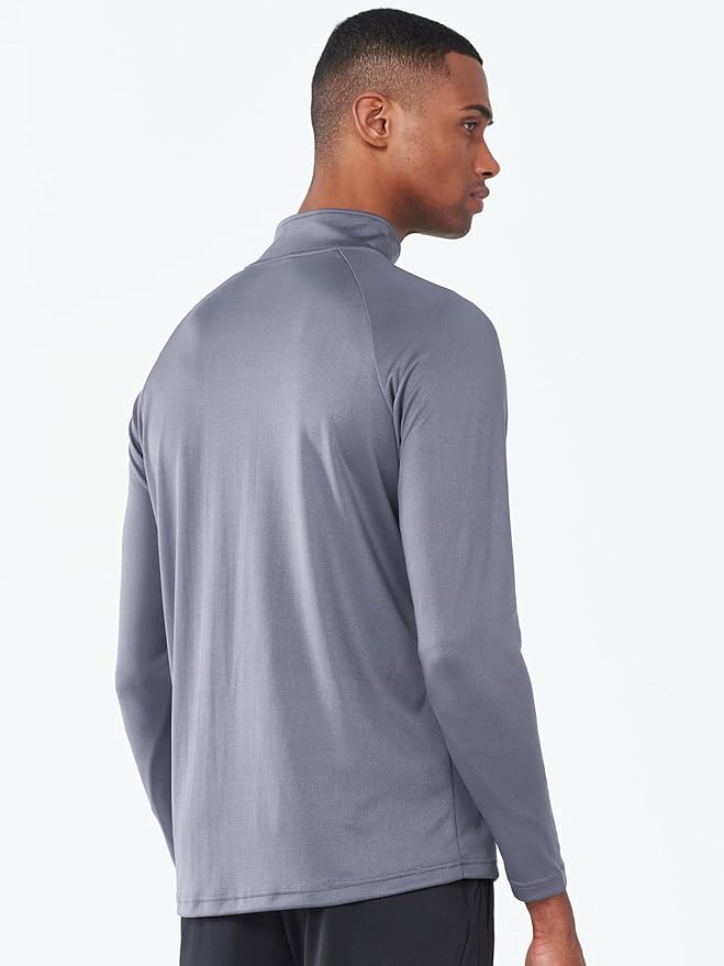 NORTHYARD Quarter Zip Pullover Men Running Shirt Long Sleeve Moisture Wicking Quick Dry Athletic Workout Shirts