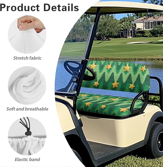 Fashion Print Golf Cart Seat Covers 2 Passenger Golf Cart Backrest Cover Golf Cart Seat Towel Gift for Friends