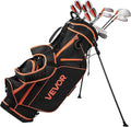 VEVOR Golf Club Set, 12 Pieces Golf Club Complete Set Right Handed with 460CC #1 Driver, #3 & 5 Fairway Wood, #4 Hybrid, #5/#6/#7/#8/#9/#PW/#SW Irons, L-Shaped Putter, Golf Stand Bag