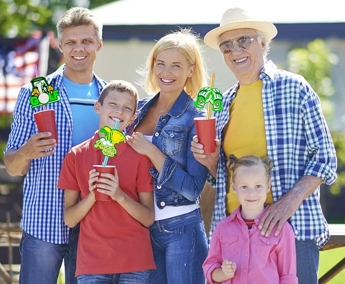 24pcs Golf Themed Straight Reusable Straws for Golf Party Favor Gift Bags,Daily Drinking Straws,Birthday Party,Class Reunions,Sports Golf Party Supplies,With 2 Cleaning Brushes.(6color)
