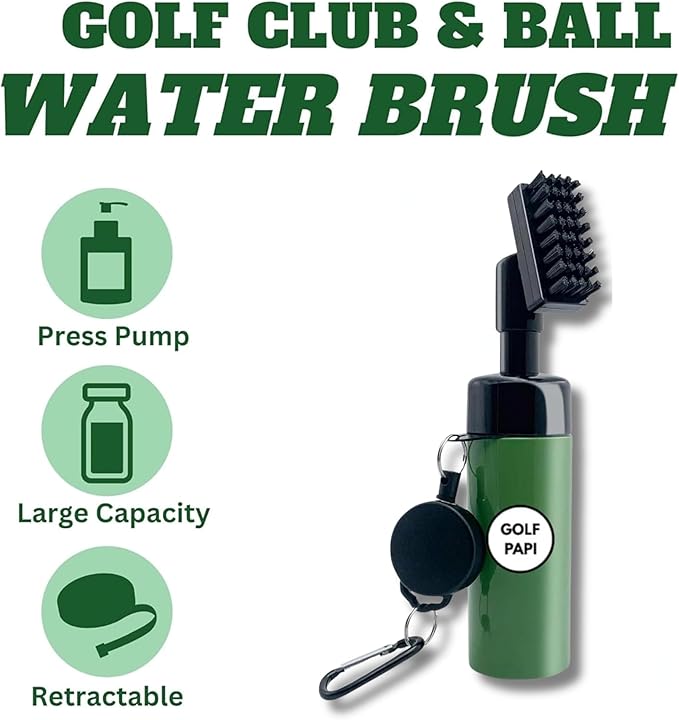 Golf Club Cleaner Brush Kit – Golf Club Cleaning Accessories Include Spray Bottles, Towels, Brush Covers & Retractable Clips – Must-Have Golf Gifts for Clean Shots (1 & 2 Pack)