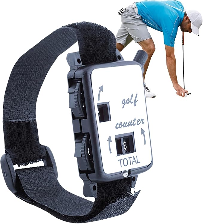 Handheld Golf Score Counter - Manual Golf Shot Counter, Wristband Strokes Score Keeper | Counting Device Clicker Band, Handheld Tally Watch Scorer for Sports Games