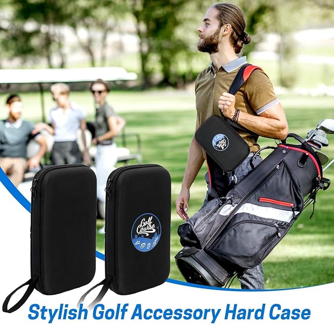 VISEMAN Golf Glove Holder Case, Golf Accessory Case with Detachable Golf Glove Shaper, Portable Golf Hard Case Waterproof for Golf Essentials, Balls, Markers, Tees