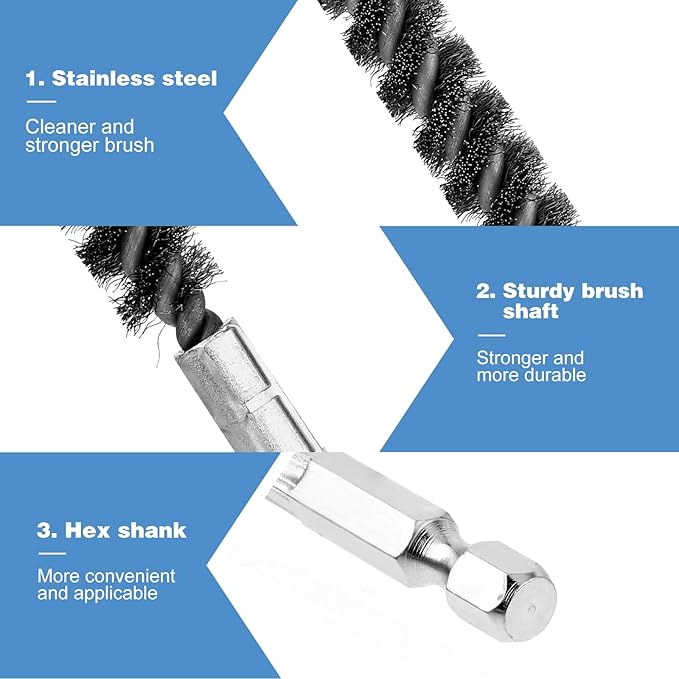 2 Pcs Golf Clubs Head Hosel Brush Golf Club Brush Wire Brush For Drill Golfs Brushes And Groove Cleaner Golfs Shaft Ferrules Hex Shank Handle Electric Drill Wire Brushes Stainless Steel Attachments