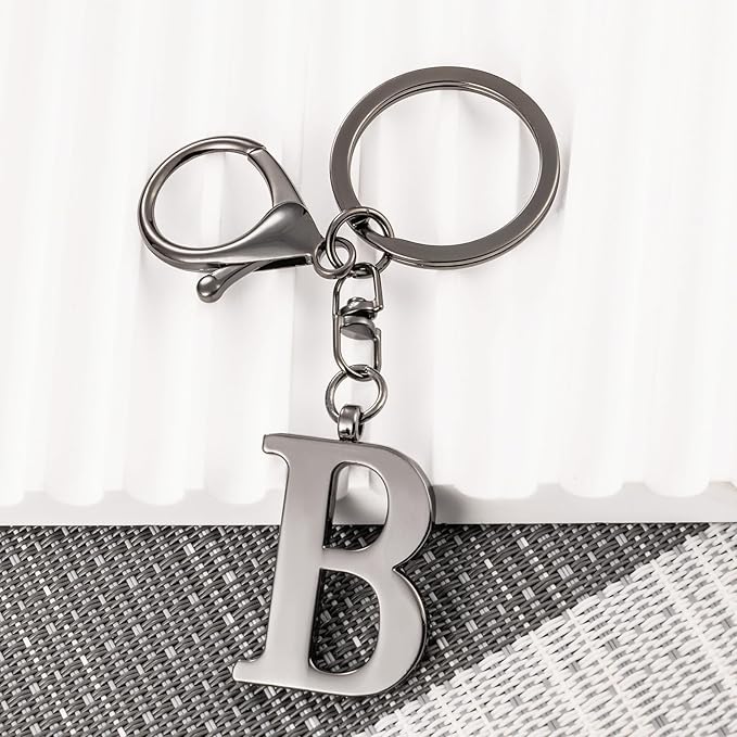 LAXPICOL Gold Letter A-Z Keychain for Women Bag Charms Purse Charms For Handbags Metal Alphabet Initial Letter Keychain