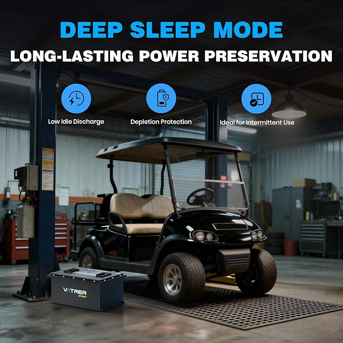 48 Volt Lithium Battery for Golf Cart, Upgraded 300A BMS, 600A Peak, Parallel Ready, 6000+ Cycles, Max 15.36kW Power Output, 3C Discharge, LCD Display & App, Perfect for UTV, Golf Carts
