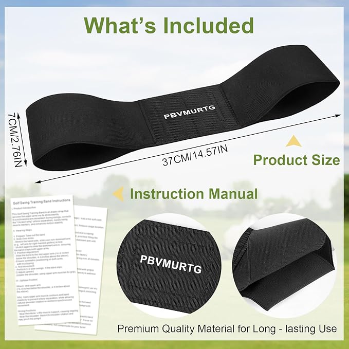 Golf Swing Training Aid with Instructions for use，Swing Correcting Arm Band Without unpleasant Smell，Golf Swing Band not Easily Sliding Down The arms. Swing Easy, Golf Arm Band Training Aid.