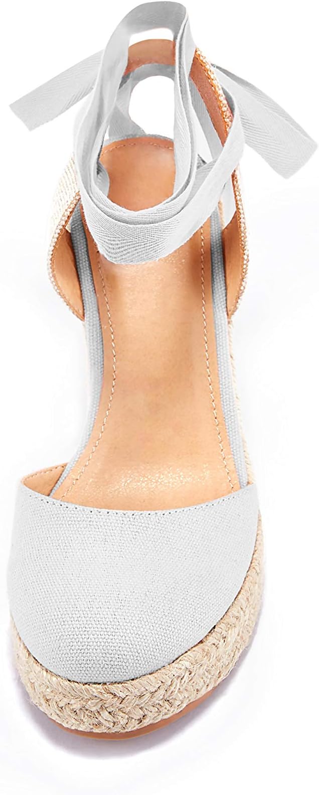 FISACE Womens Summer Espadrille Heel Platform Wedge Sandals Ankle Buckle Strap Closed Toe Shoes