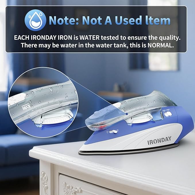 1100W Mini Travel Iron with Steam for Clothes with Dual Voltage, 2.7oz Water Tank,Temperature Control, Non-Stick Soleplate, Folding Handle,Portable Small Iron for Sewing,Quilting and Handcraft