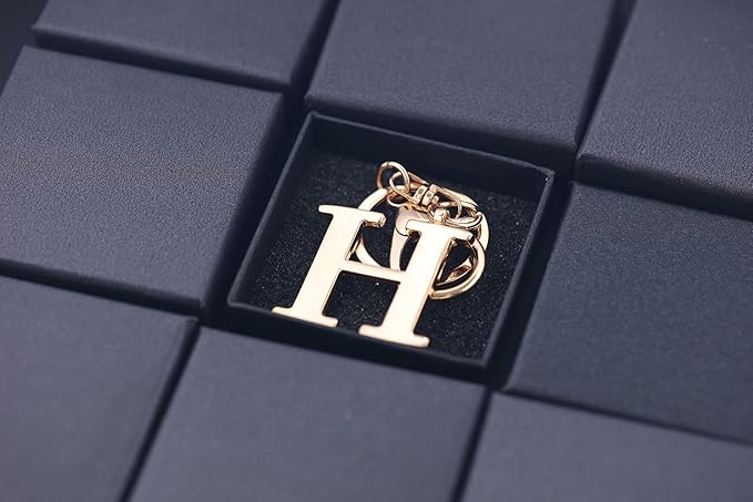 LAXPICOL Gold Letter A-Z Keychain for Women Bag Charms Purse Charms For Handbags Metal Alphabet Initial Letter Keychain