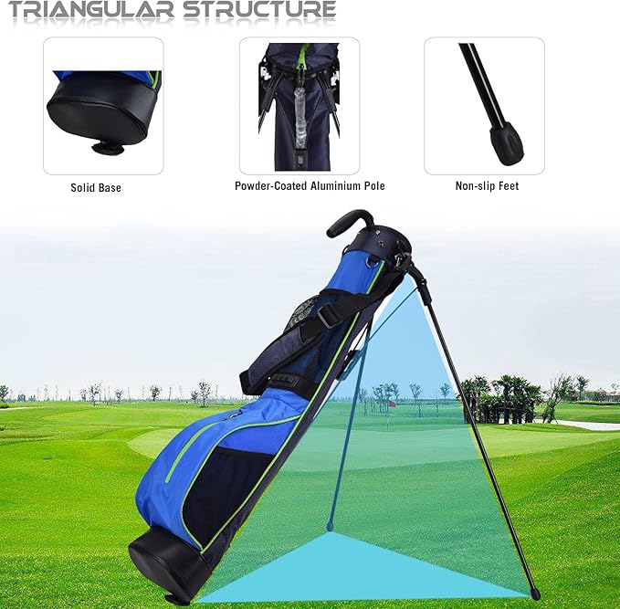 Golf Stand Bag, Lightweight Mini Golf Sunday Bag with Rain Cover and Removable Padded Shoulder Strap, 2 Model Options -2 Way Divider and 4 Way Divider, Waterproof Wear-Resistant Durable Fabric Golf Bag for Women and Men